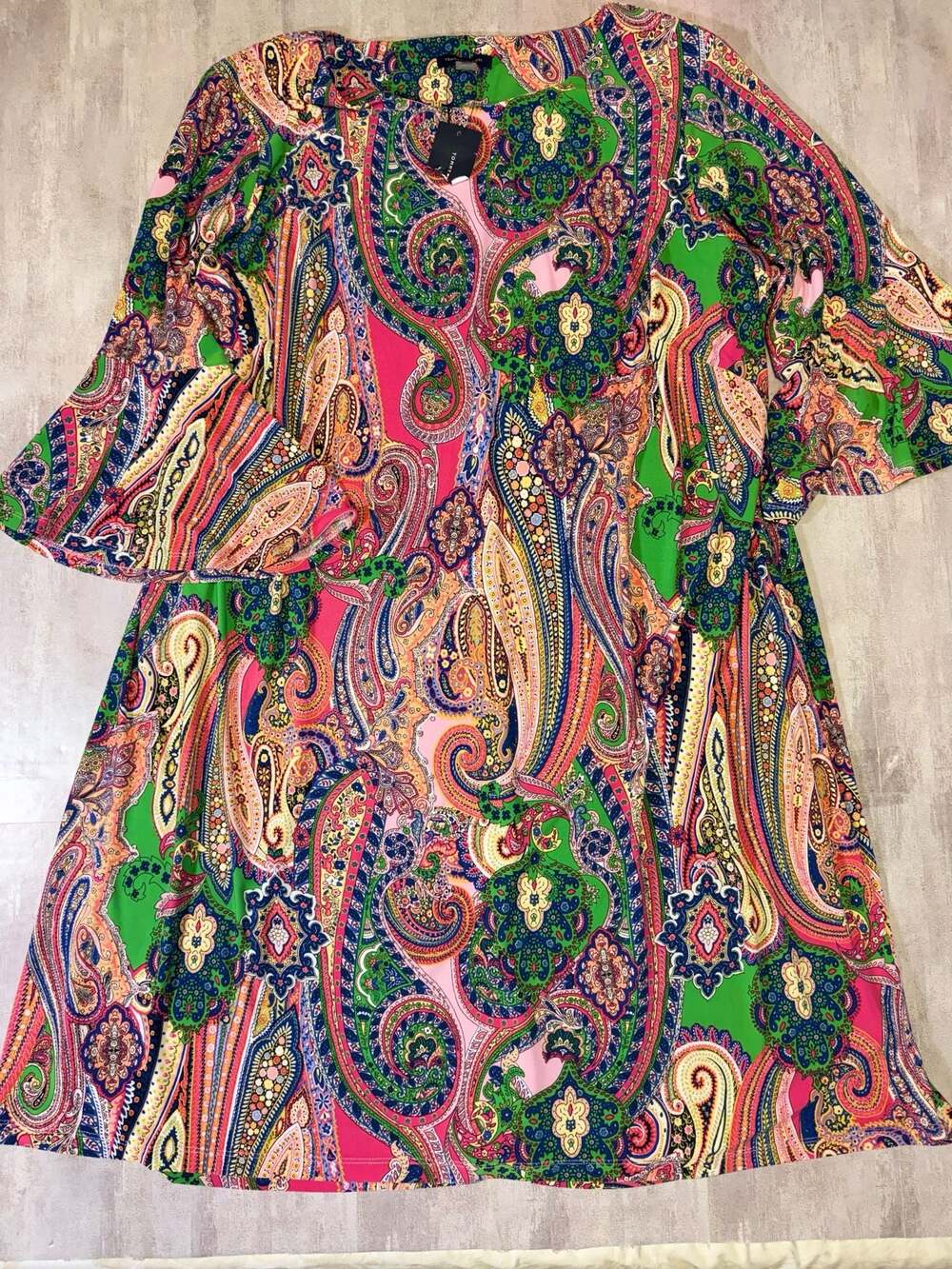 Tommy Hilfiger Multicolor Paisley Mini Dress - Green, Pink, Blue